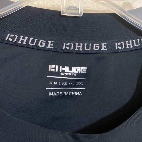 NWOT HUGE SPORTS Men's Rash Guard Long Sleeve T-Shirt w Splice UPF 50+ Size XL - Picture 3 of 5